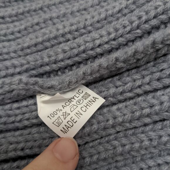 Graydi Men's Beanie Hat Cap Gray Knit 100% Acrylic Patch Logo - Picture 10 of 11